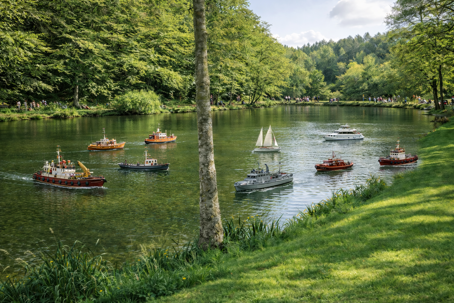Eisweihe rmit Modellschiffen | KI-generiert