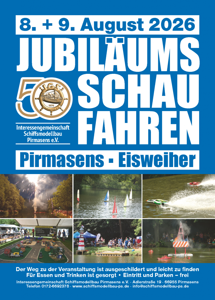 Plakat Schaufahren 2026 DINA6 DRUCK IG Schiffsmodellbau PS e.V. Home